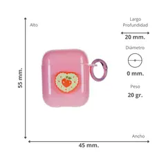 GENERICO - Funda Carcasa AirPods 1 y 2 Silicona Peach And Heart