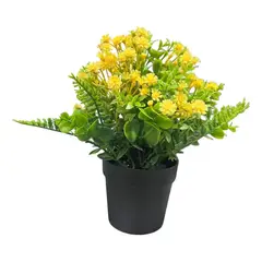 OEM - Macetero Planta Artificial Flores Maceta Decorativa 20x10cm - Amarillo
