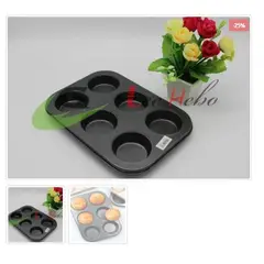 GENERICO - Molde Cup Cakes De 6 Divisiones Aluminio_