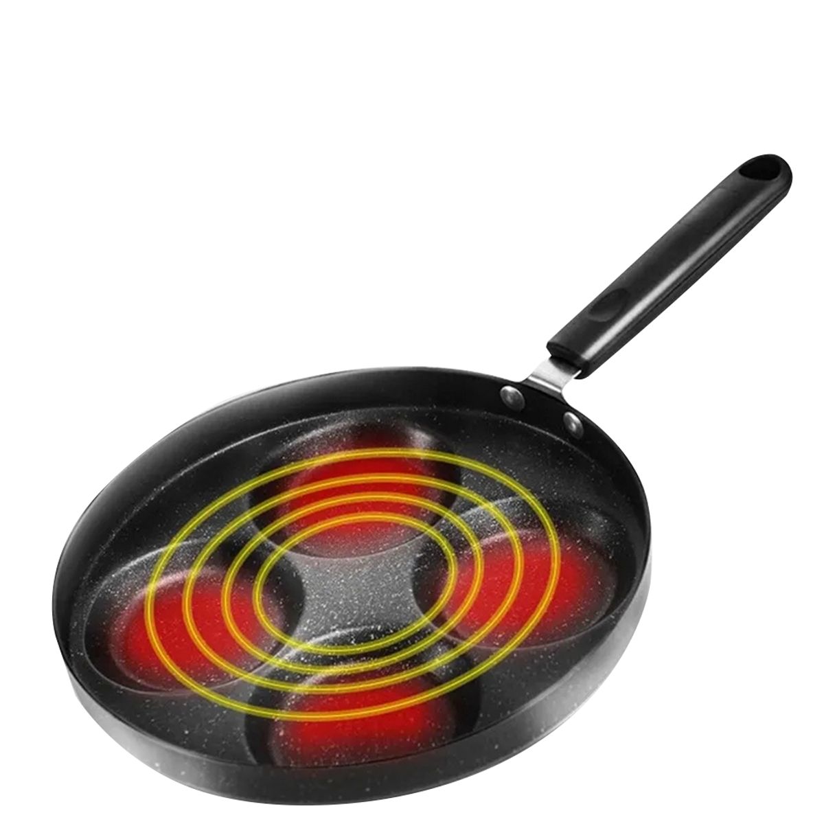 GENERICO - Sarten Antiadherente 4 Agujeros Huevos Pancakes Hamburguesas