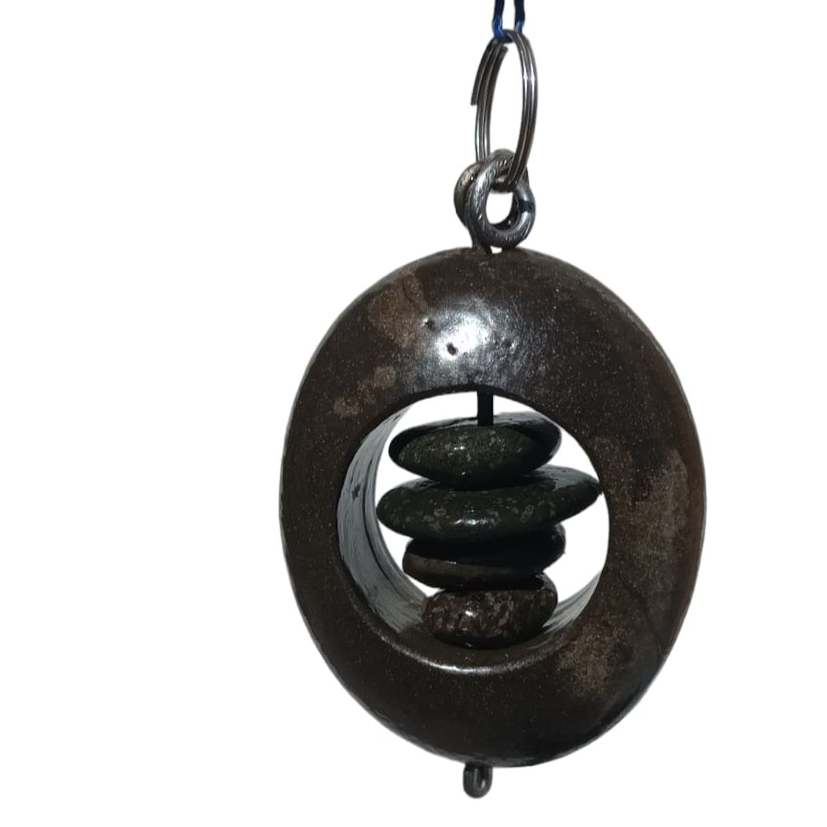 GENERICO - Llavero artesanal de piedras giratorias-