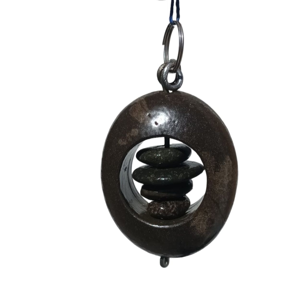 GENERICO - Llavero artesanal de piedras giratorias-