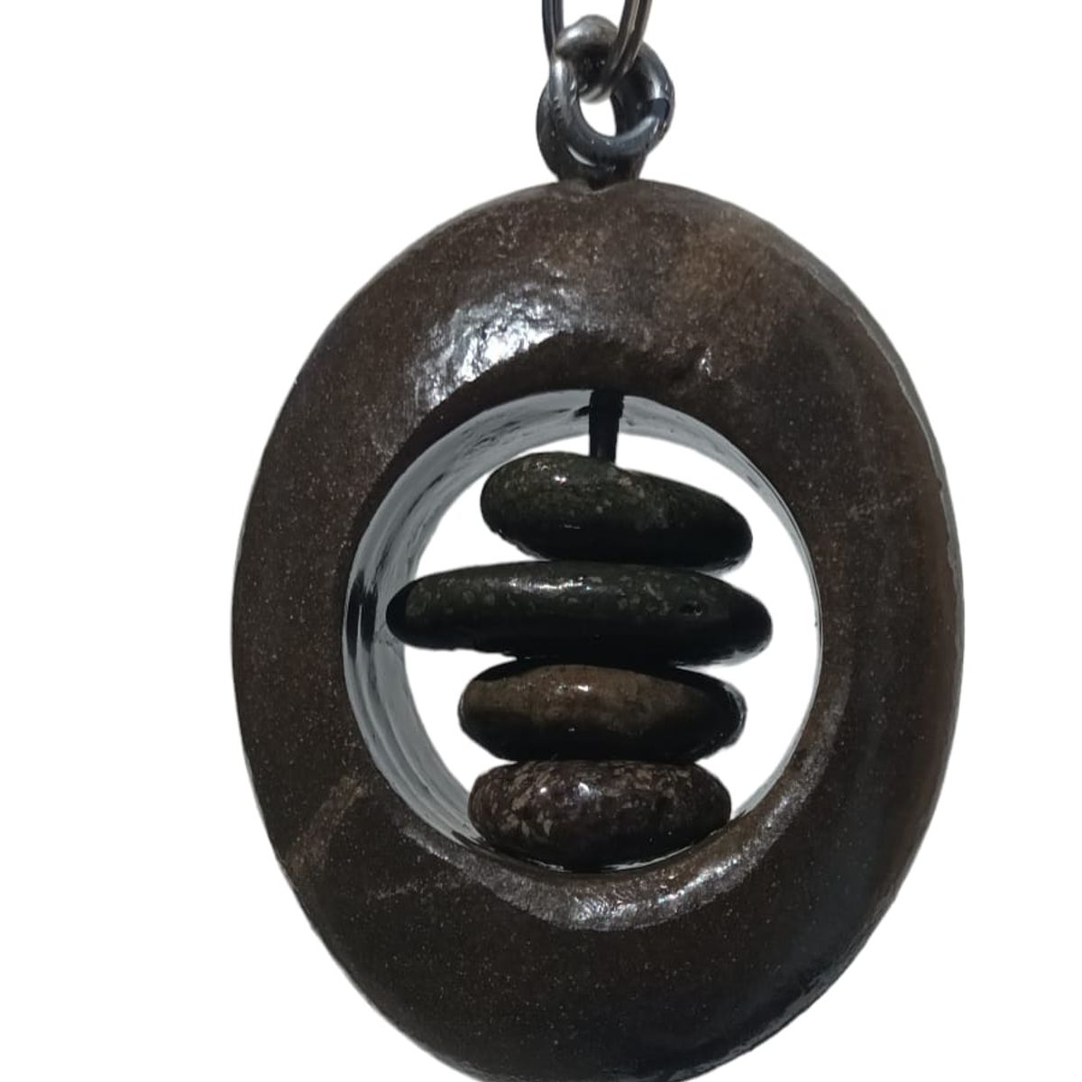 GENERICO - Llavero artesanal de piedras giratorias-