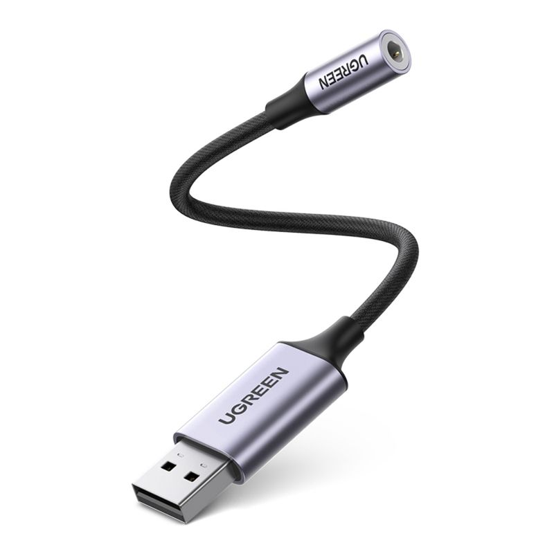 UGREEN - Adaptador De Audio Externa Usb-A/ 1 Jack 3.5mm 4 Polos M/H Cm477