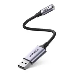 UGREEN - Adaptador De Audio Externa Usb-A/ 1 Jack 3.5mm 4 Polos M/H Cm477