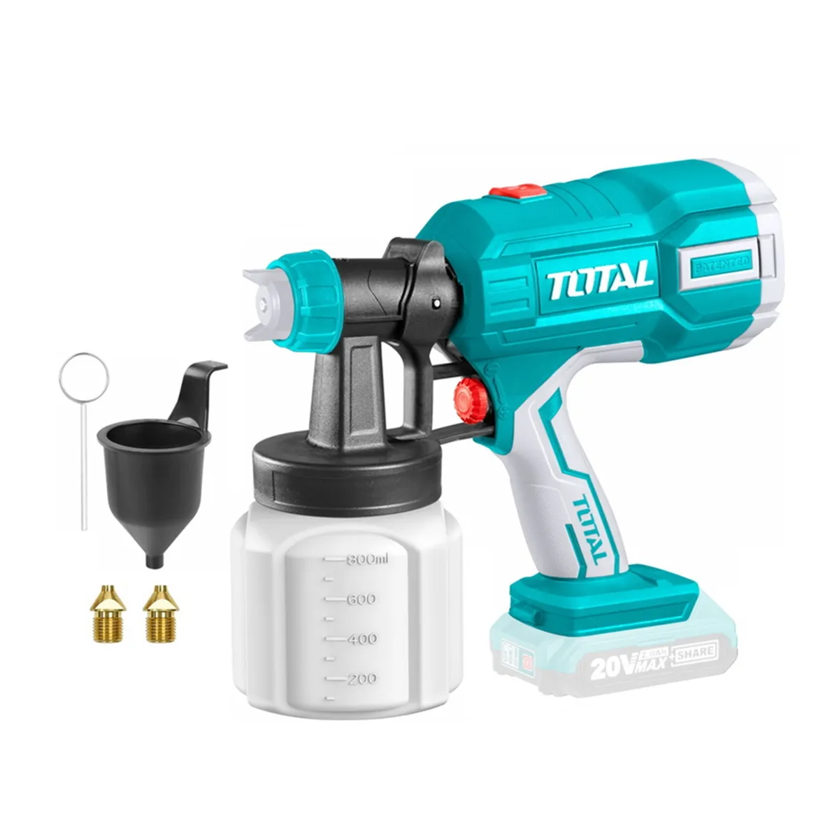 TOTAL TOOLS - Pistola De Pintura Inalambrica 20v Total Tsgli2003