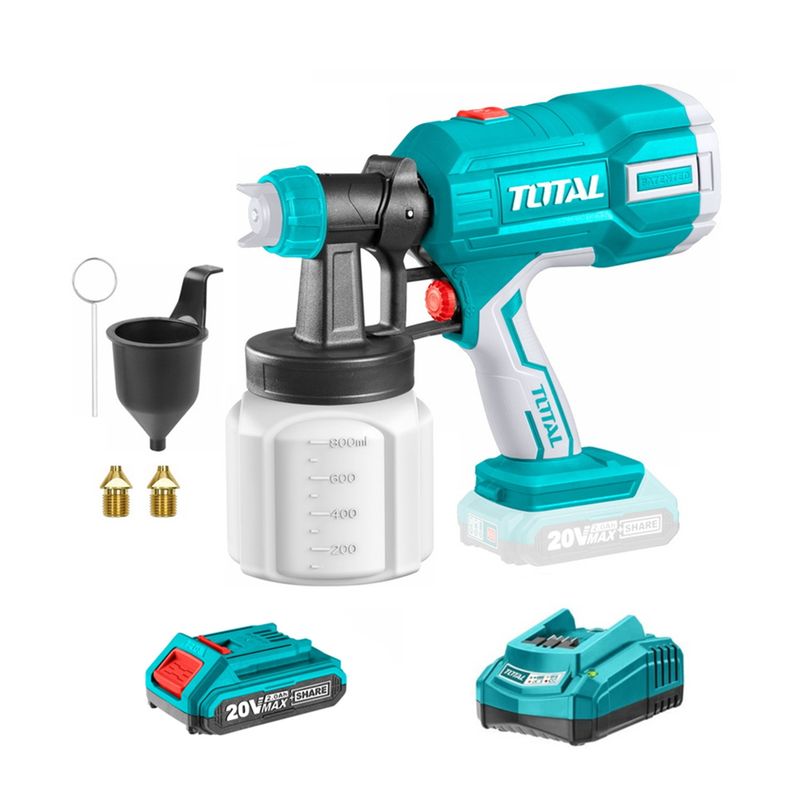 TOTAL TOOLS - Pistola De Pintura 20v Bat Cargador Total Tsgli2003