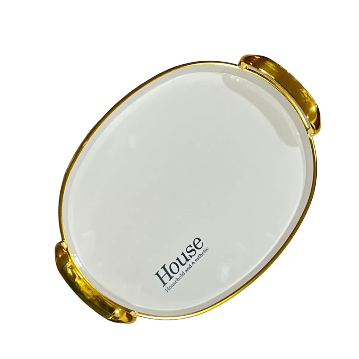 GENERICO - Bandeja Elegante Servir Con Dorado Decorativa Redonda