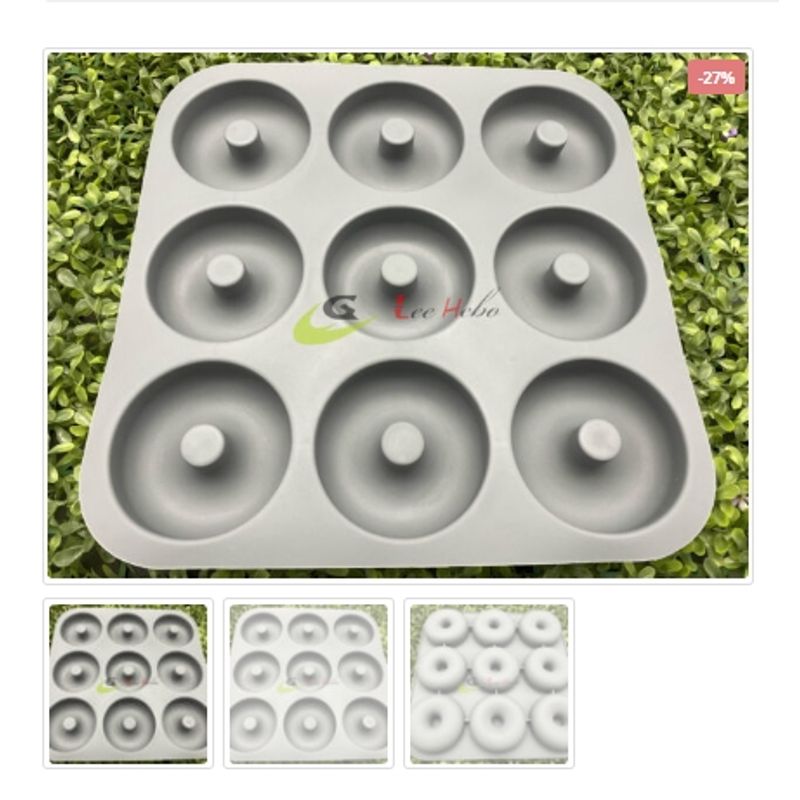 GENERICO - Molde De Silicona Molde 9 Donas Colores Surtidos