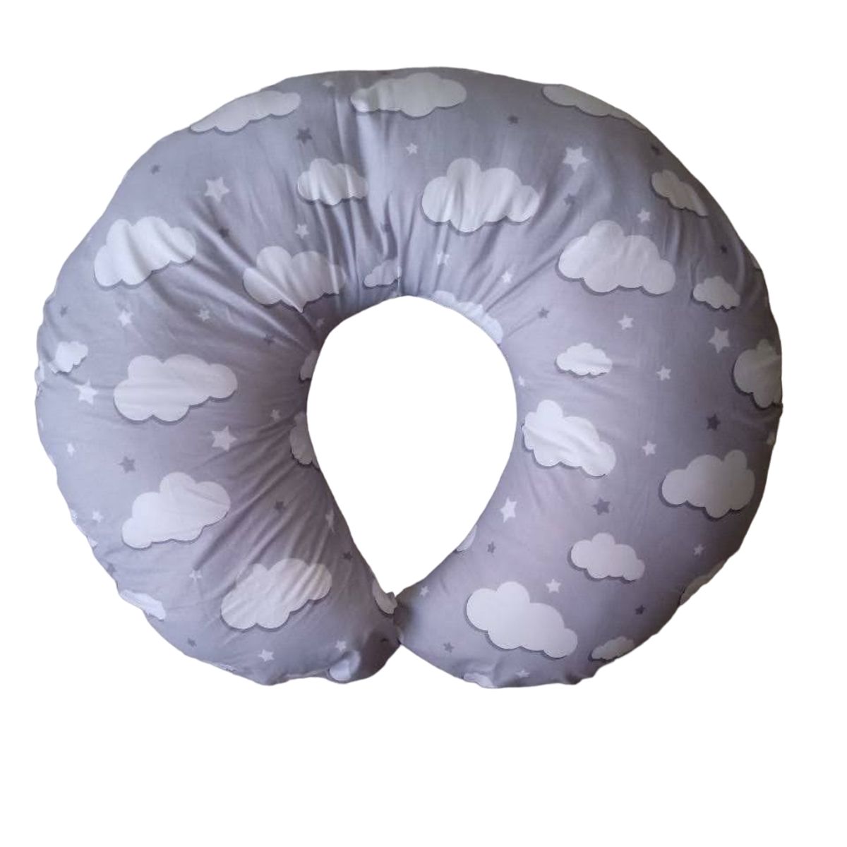 GENERICO - Cojin de lactancia estampado nubes gris