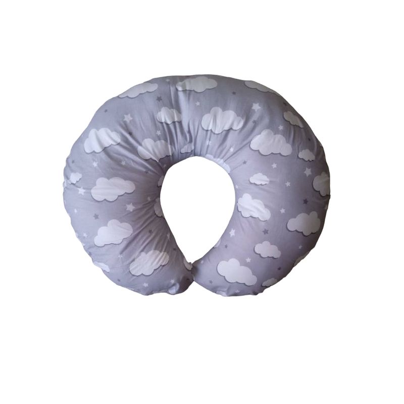 GENERICO - Cojin de lactancia estampado nubes gris