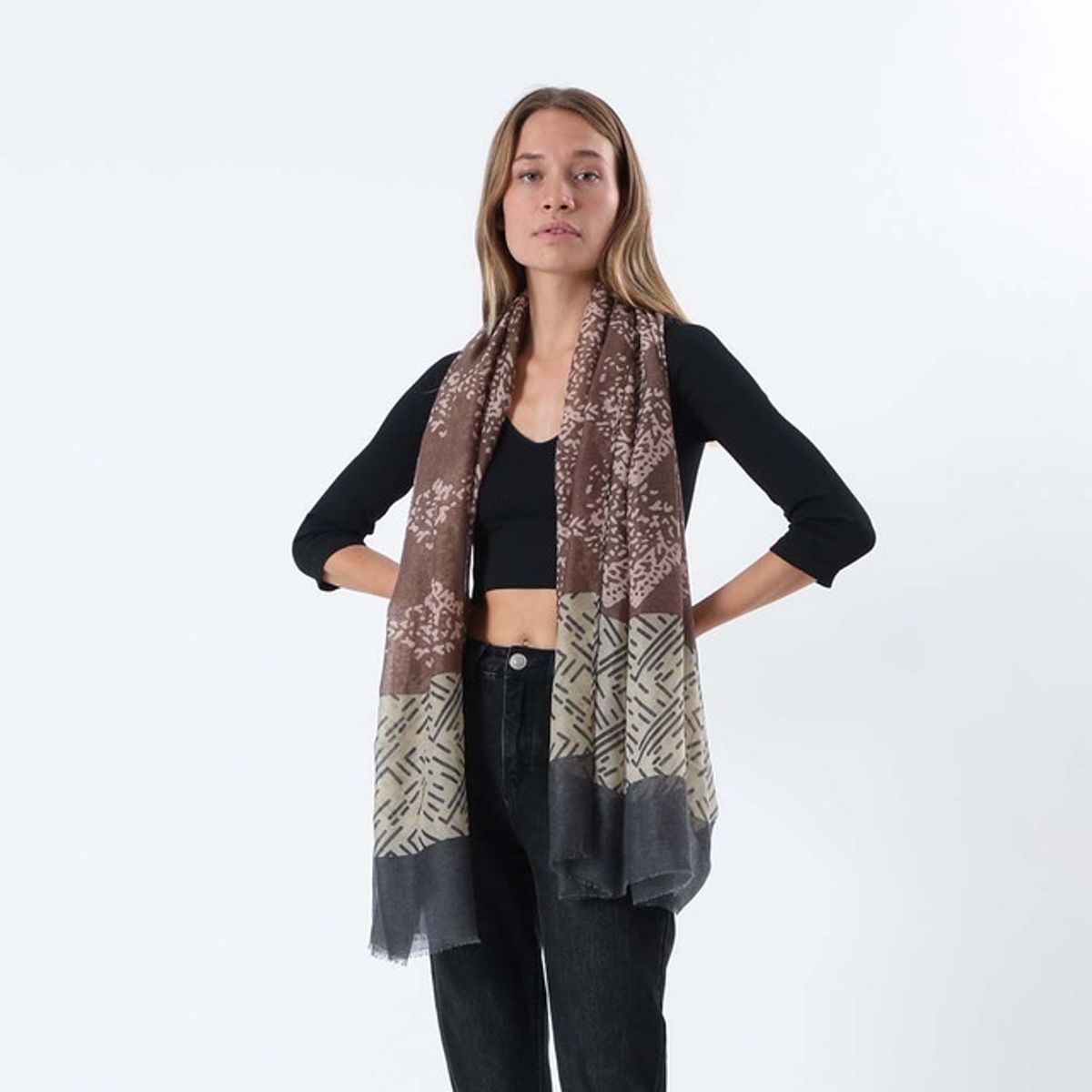 I D - Pañuelo Estampado Ruskea Café  i-D