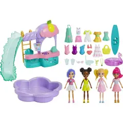POLLY POCKET - Smoothie Splash Set 4 Muñecas Y +20 Accesorios