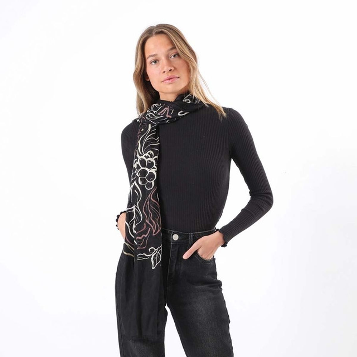 I D - Pañuelo Estampado Svart Negro  i-D