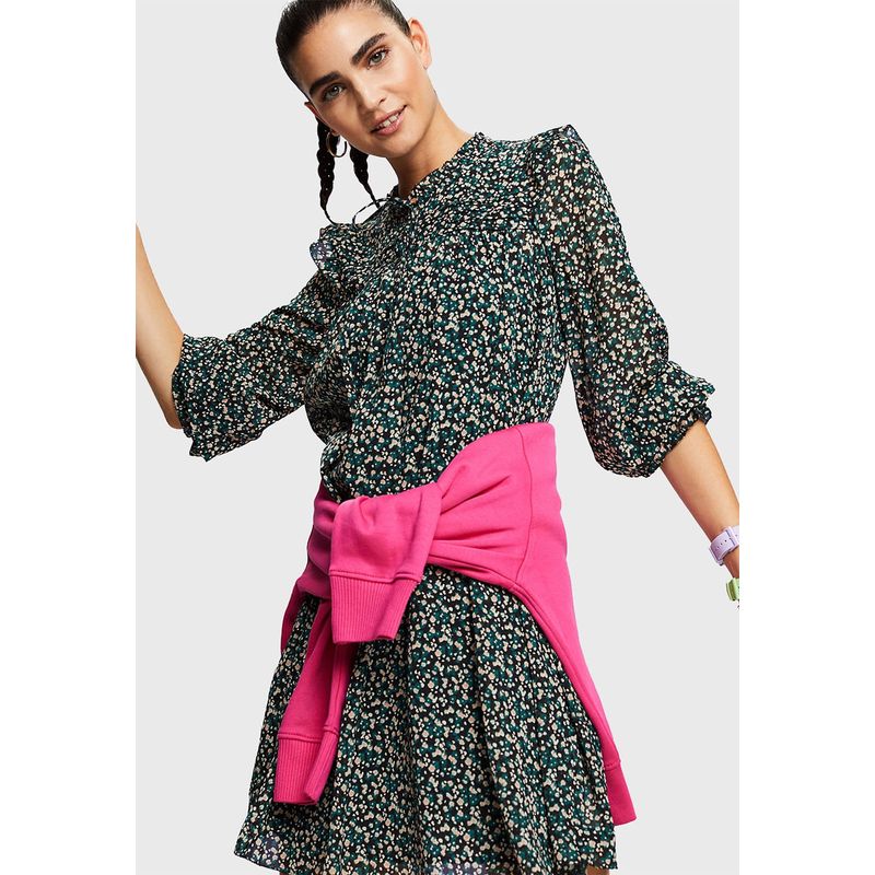 ESPRIT - Vestido Corto De Gasa Con Estampado Mujer Esprit ESPRIT