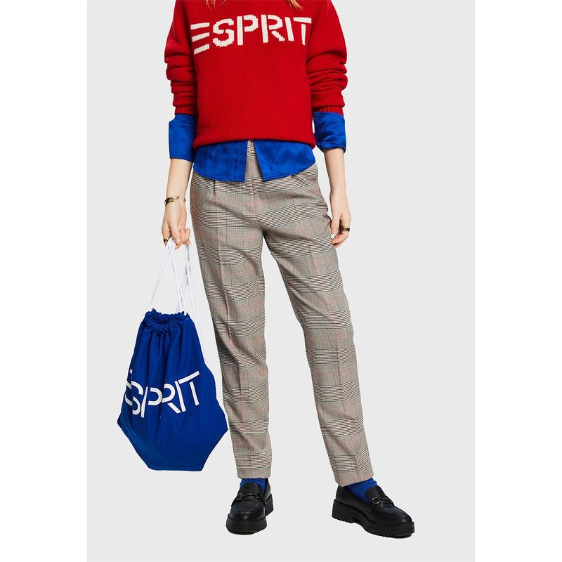 ESPRIT - Pantalones Tapered A Cuadros Mujer Esprit ESPRIT