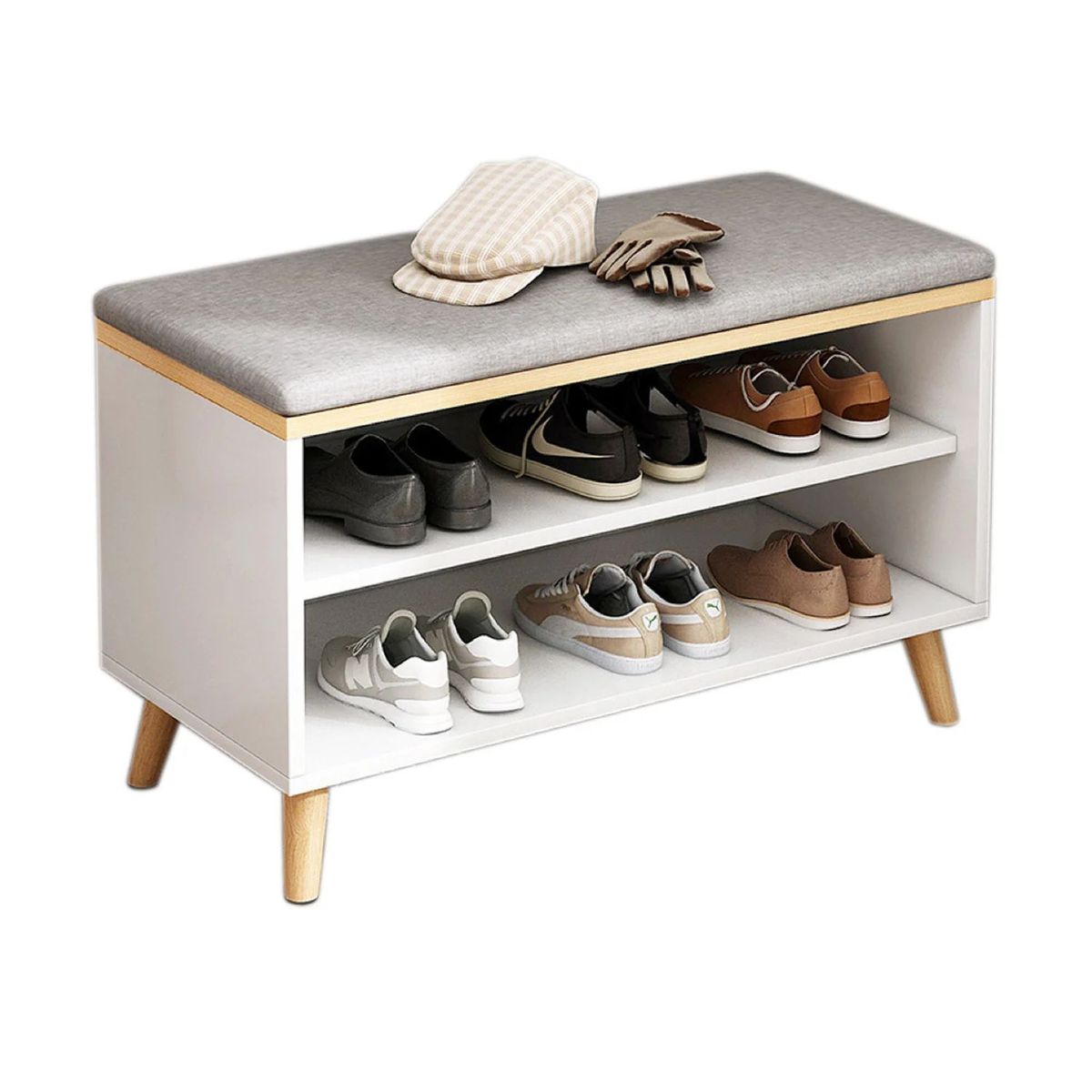 U BUY - Banco zapatero de entrada mueble zapatero 60x30x49 cm