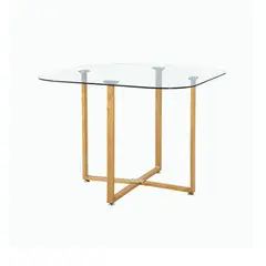 REMATIME - Mesa Comedor Compacta Cubierta Vidrio Leaf 100x100