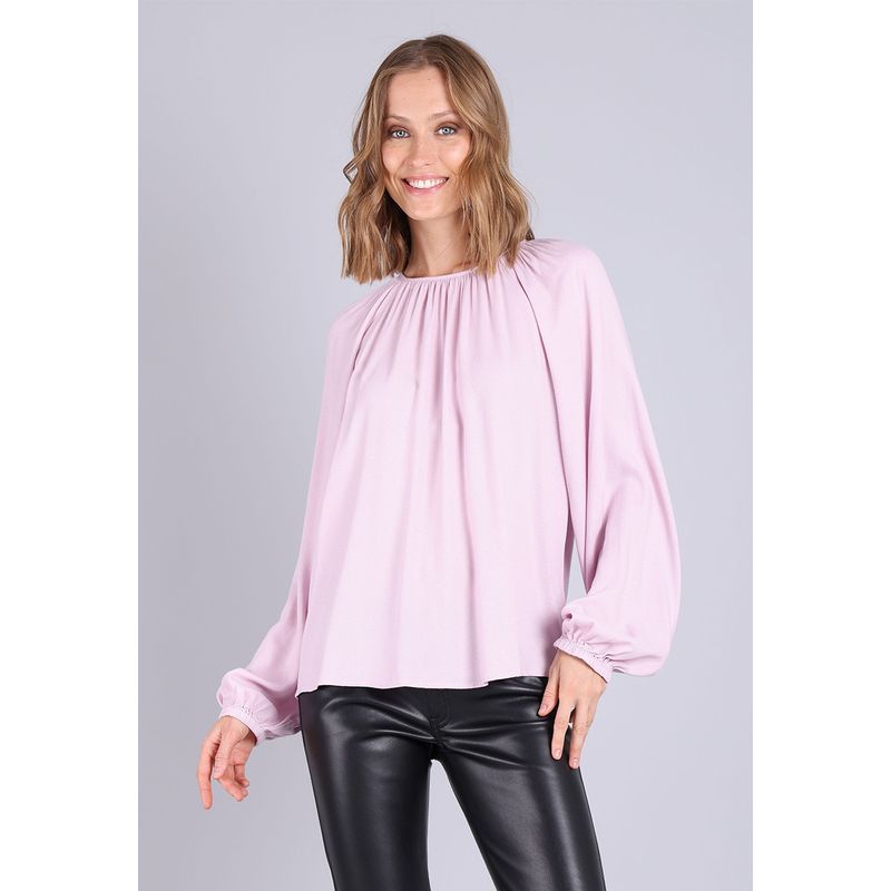 ESPRIT - Blusa manga larga con ajuste de botón Mujer Esprit ESPRIT