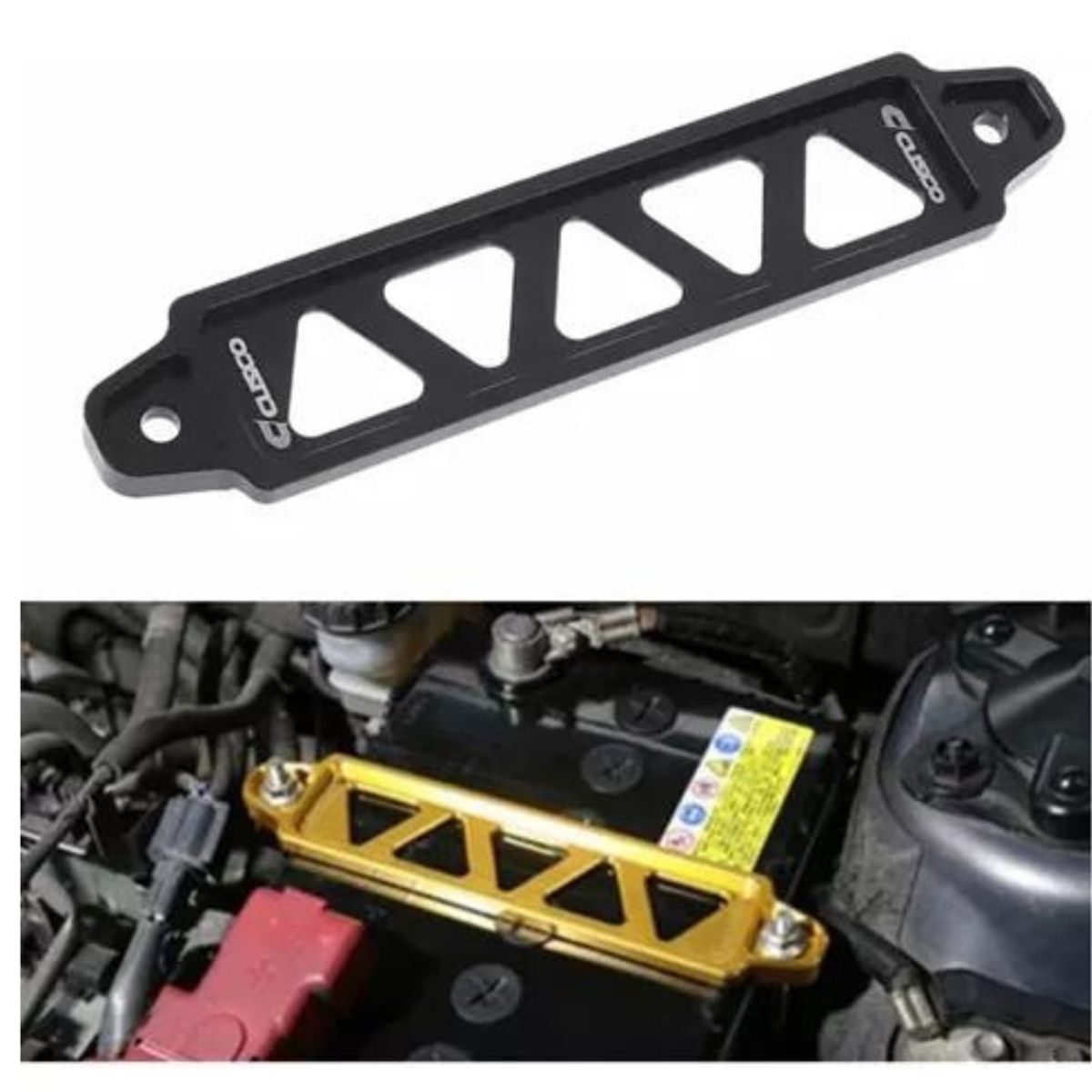 GENERICO - Sujeta Soporte De Batería Cusco Universal Tuning Auto NEGRO