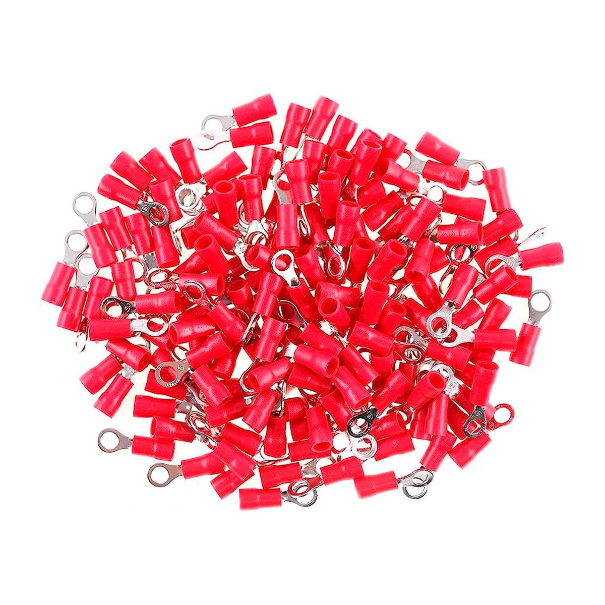 GENERICO - Terminal Ojo Aislado Rojo 22-16 AWG 6.3mm 100 Unidades