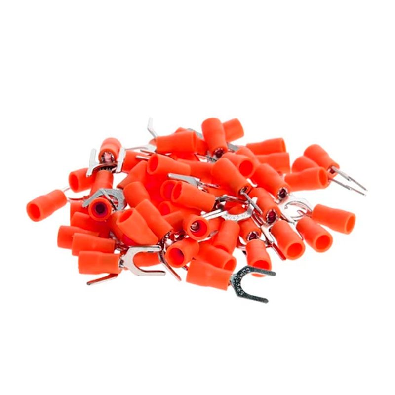 GENERICO - Terminal Horquilla 22-16 AWG 5mm Rojo 100 Unidades
