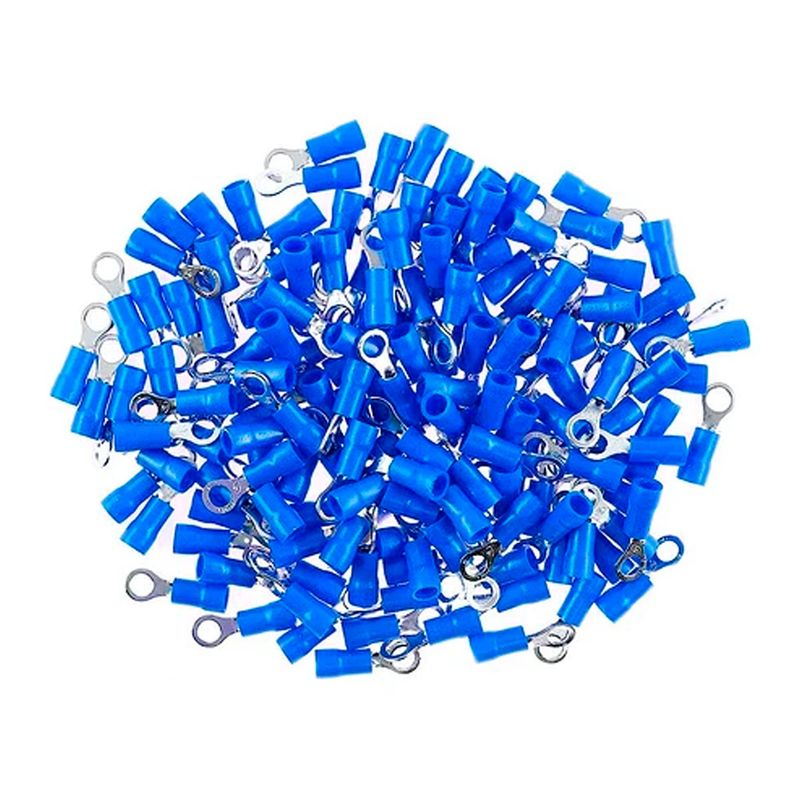 GENERICO - Terminal Ojo Aislado Azul 16-14 AWG 5.3mm 100 Unidades