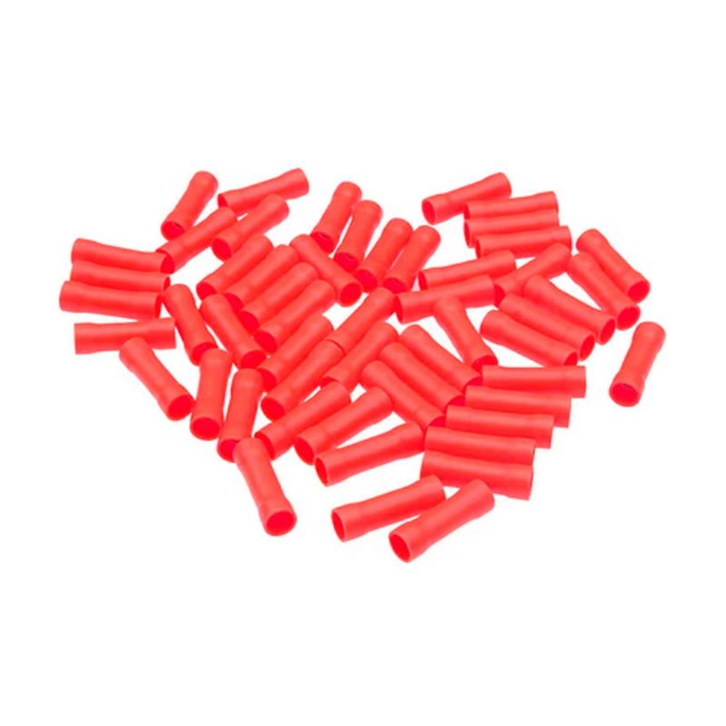 GENERICO - Terminal Manguito Aislado 22-16 AWG Rojo 100 Unidades