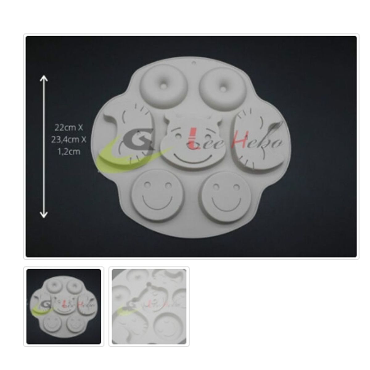 GENERICO - Molde De Silicona Molde Carita Feliz Mini Donas_