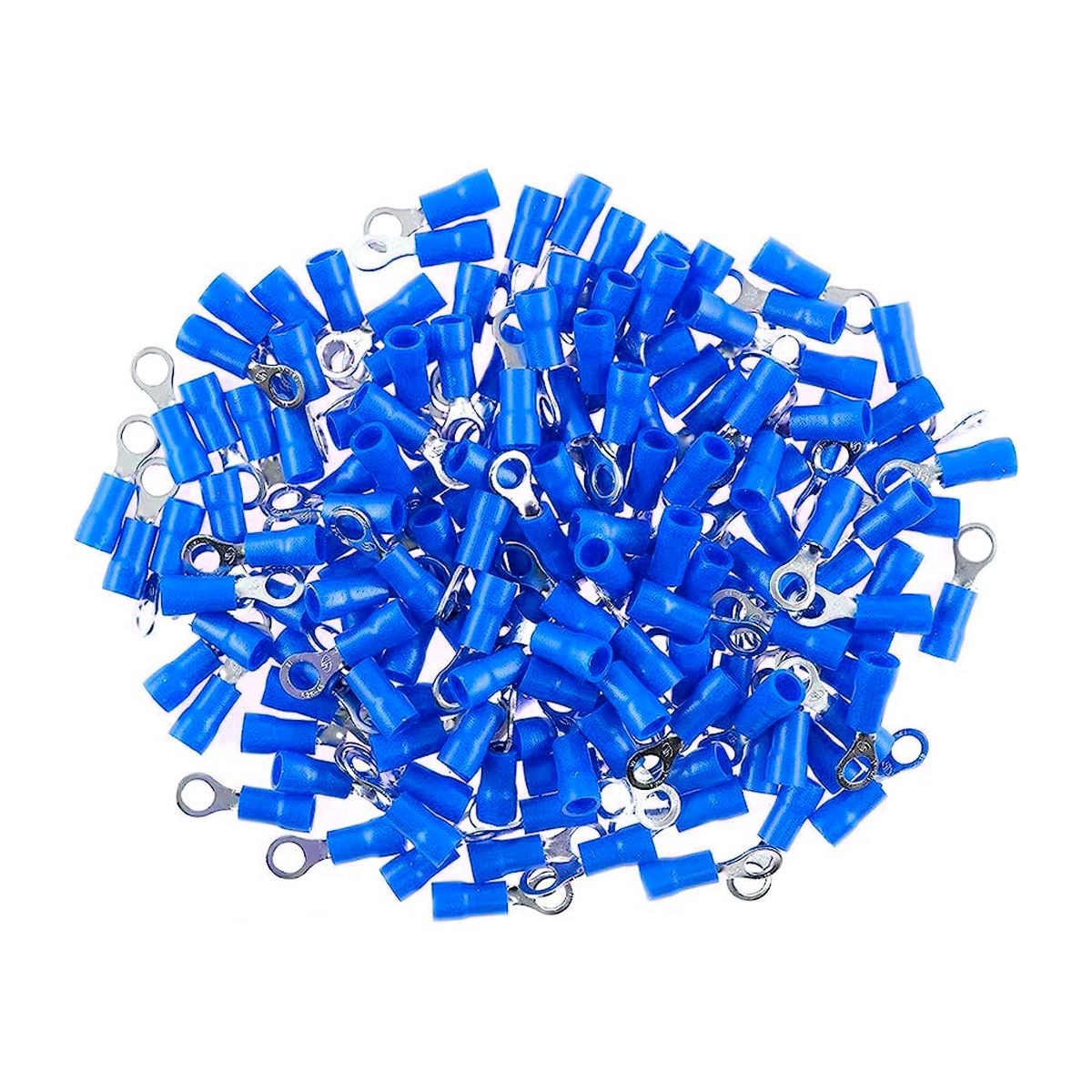 GENERICO - Terminal Ojo Aislado Azul 16-14 AWG 6.3mm 100 Unidades