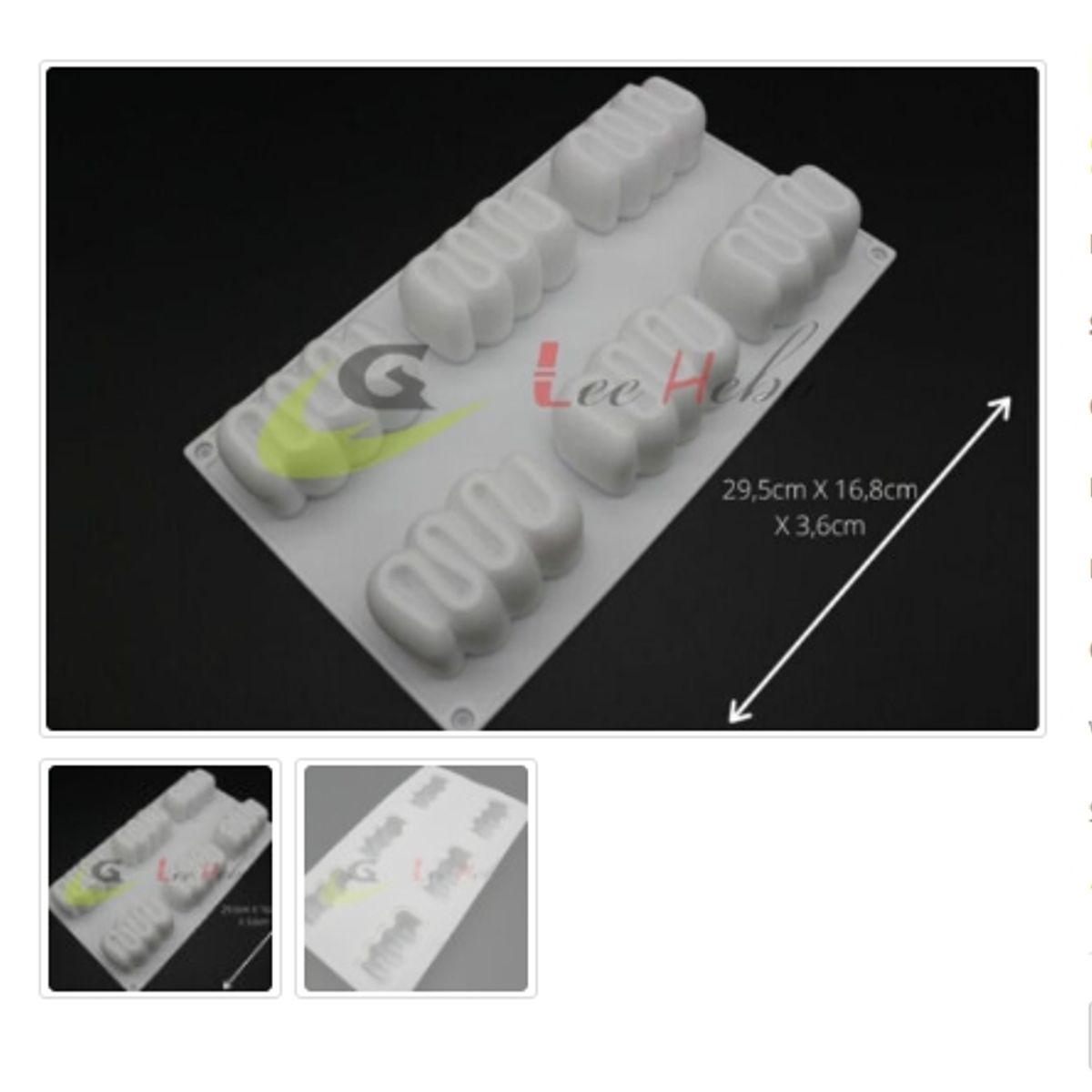 GENERICO - Molde De Silicona Molde6 Divisiones Reposteria