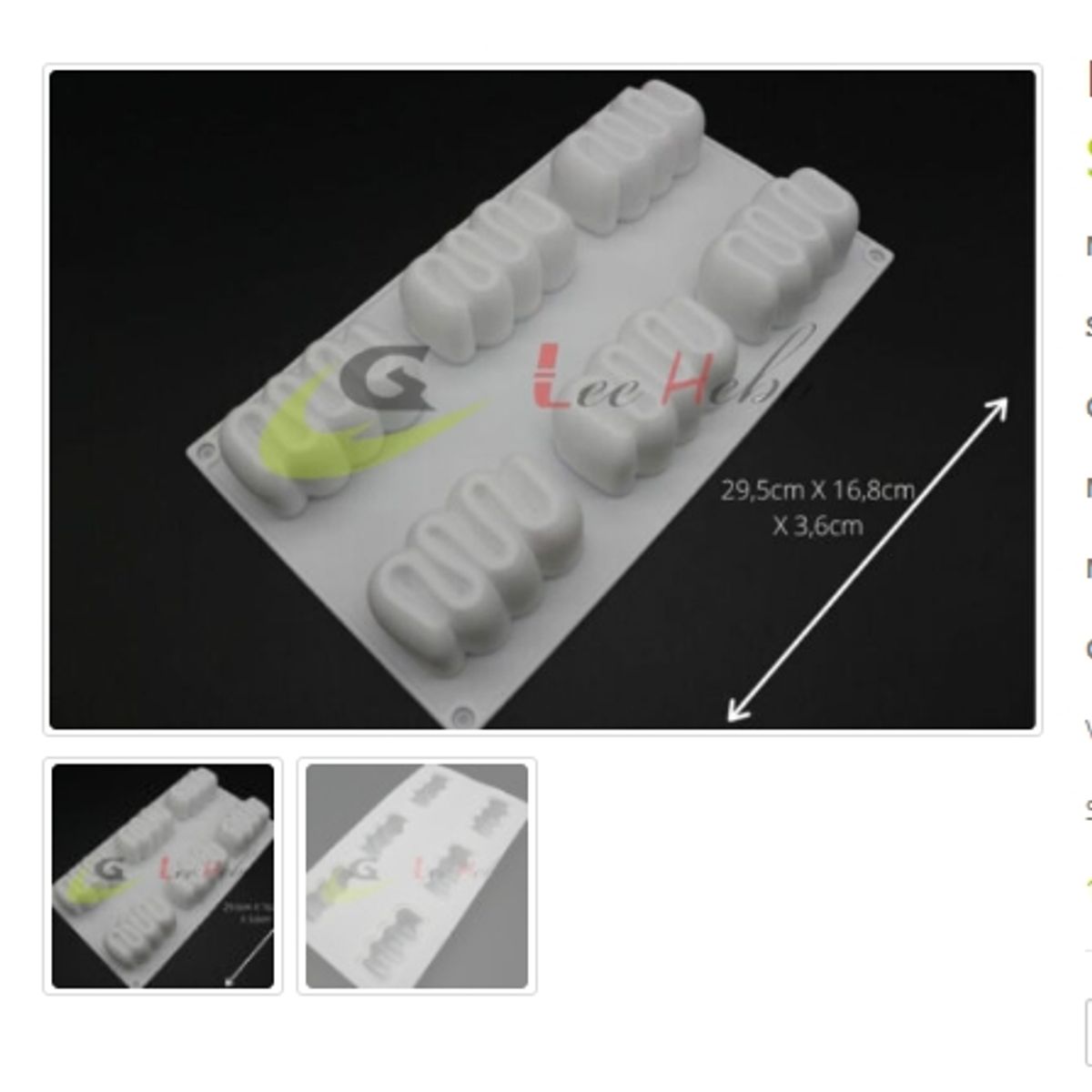GENERICO - Molde De Silicona Molde6 Divisiones Reposteria