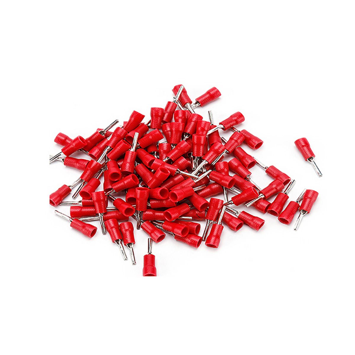 GENERICO - Terminal Pino Aislado 22-16 AWG 9.9mm Rojo 100 Unidades