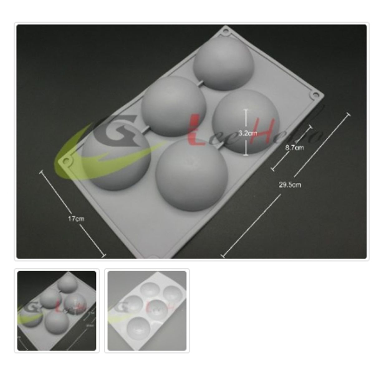 GENERICO - Molde De Silicona Molde 5 Divisiones Media Esfera