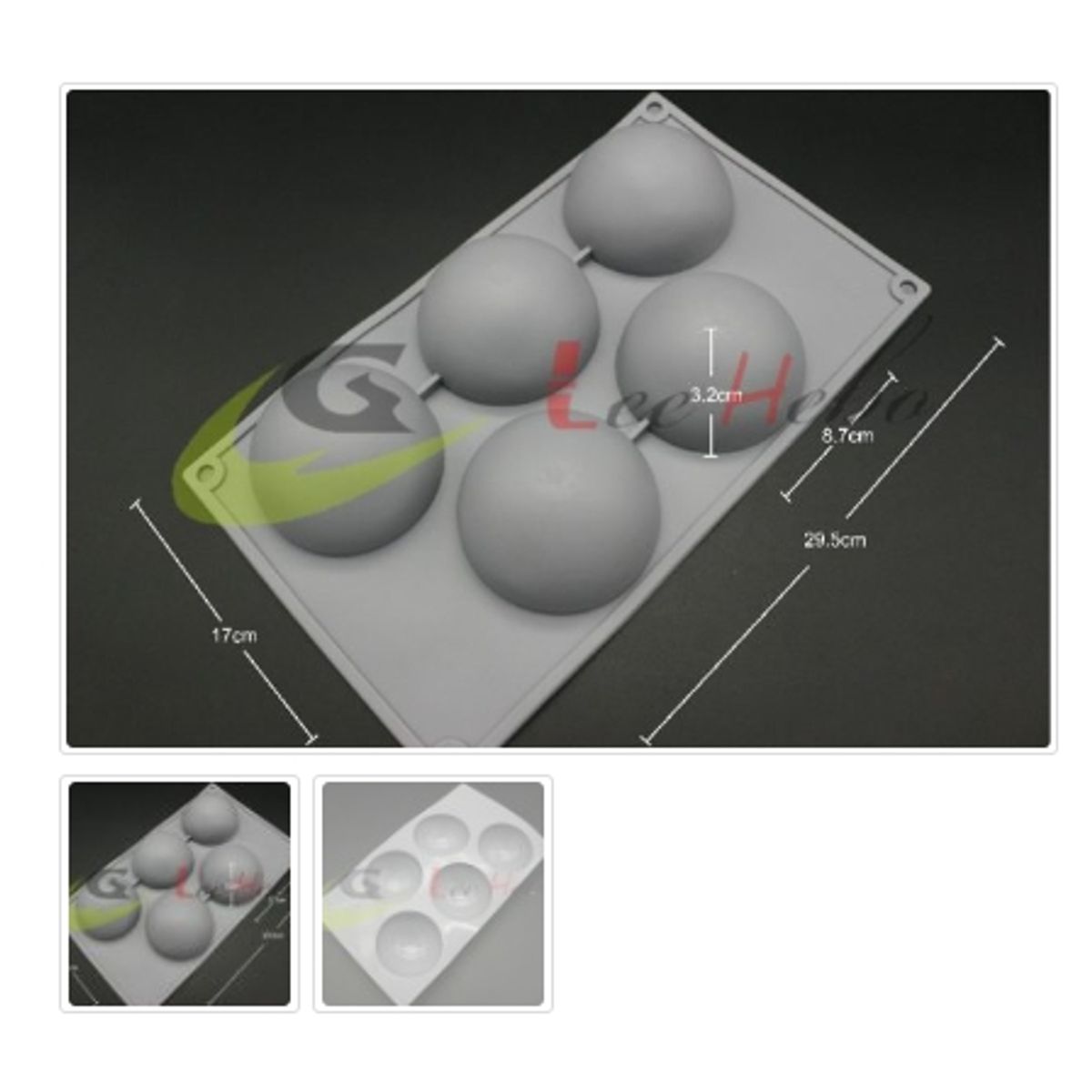 GENERICO - Molde De Silicona Molde 5 Divisiones Media Esfera