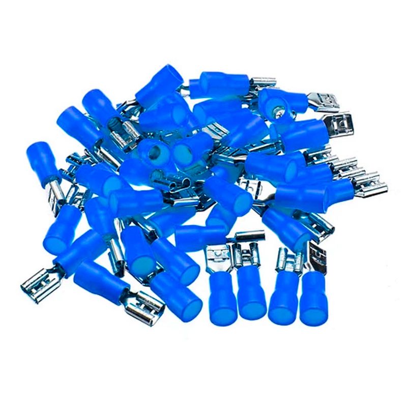 GENERICO - Terminal Hembra Aislado 16-14 AWG 4.8mm Azul 100 Unidades