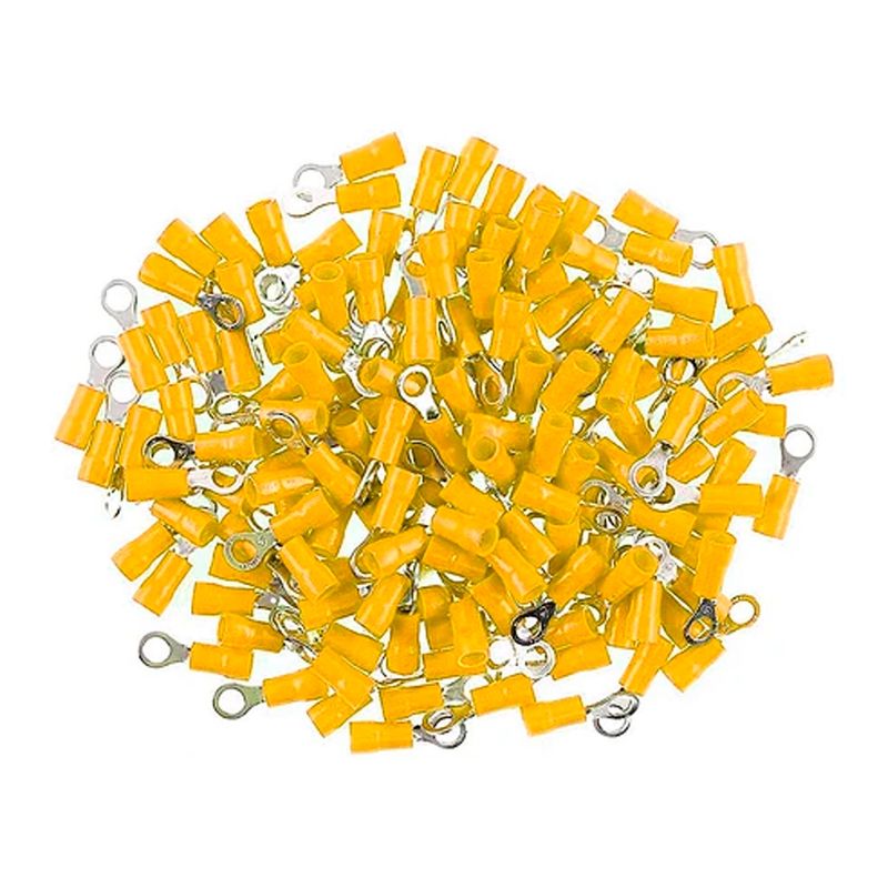 GENERICO - Terminal Ojo Aislado Amarillo 12-10 AWG 4.3mm 100 Unidades