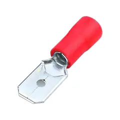 GENERICO - Terminal Macho Aislado 22-16 AWG 4.8mm Rojo 100 Unidades