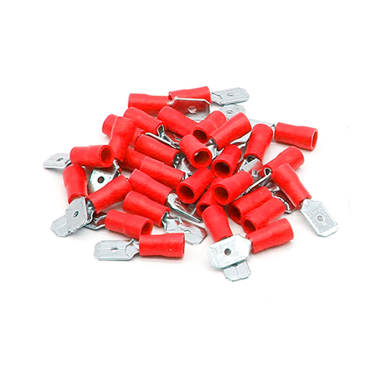 GENERICO - Terminal Macho Aislado 22-16 AWG 4.8mm Rojo 100 Unidades