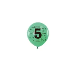 GENERICO - Globos De Latex Con Numero 5 Colores Surtidos