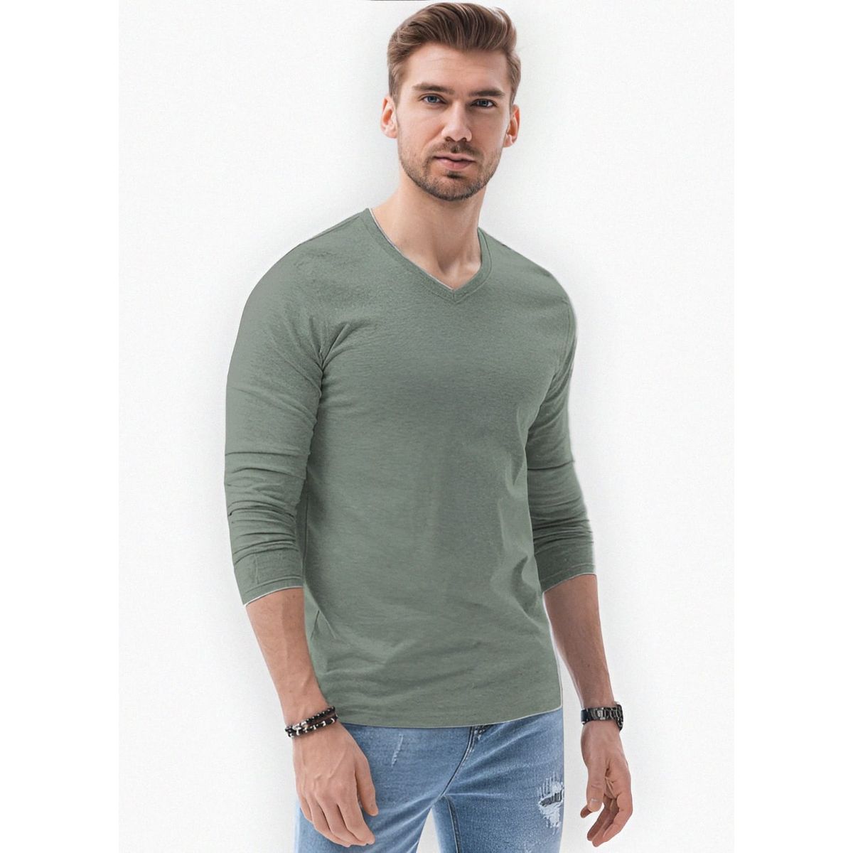 MROTTO - Polera Hombre Casual Algodon Manga Larga_.