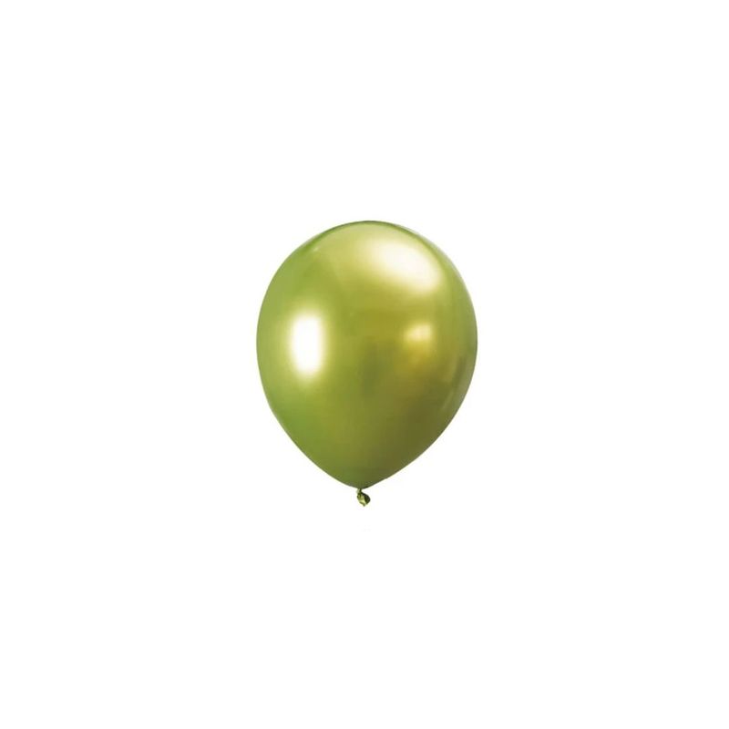 GENERICO - Globos De Latex Cromado Verde 5pcs 30cm