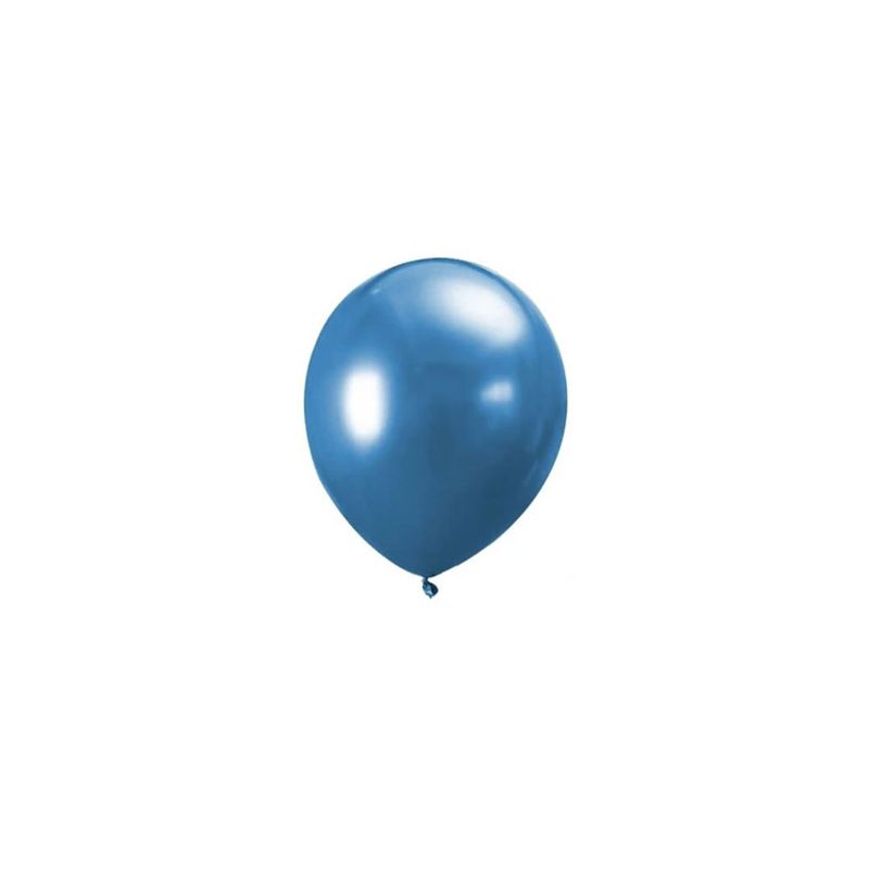 GENERICO - Globos De Latex Cromado Azul 10pcs 15cm
