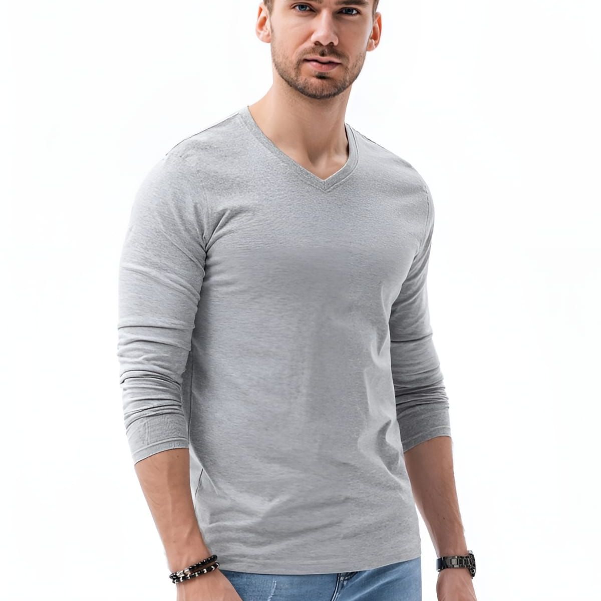 MROTTO - Polera Hombre Casual Algodon Manga Larga