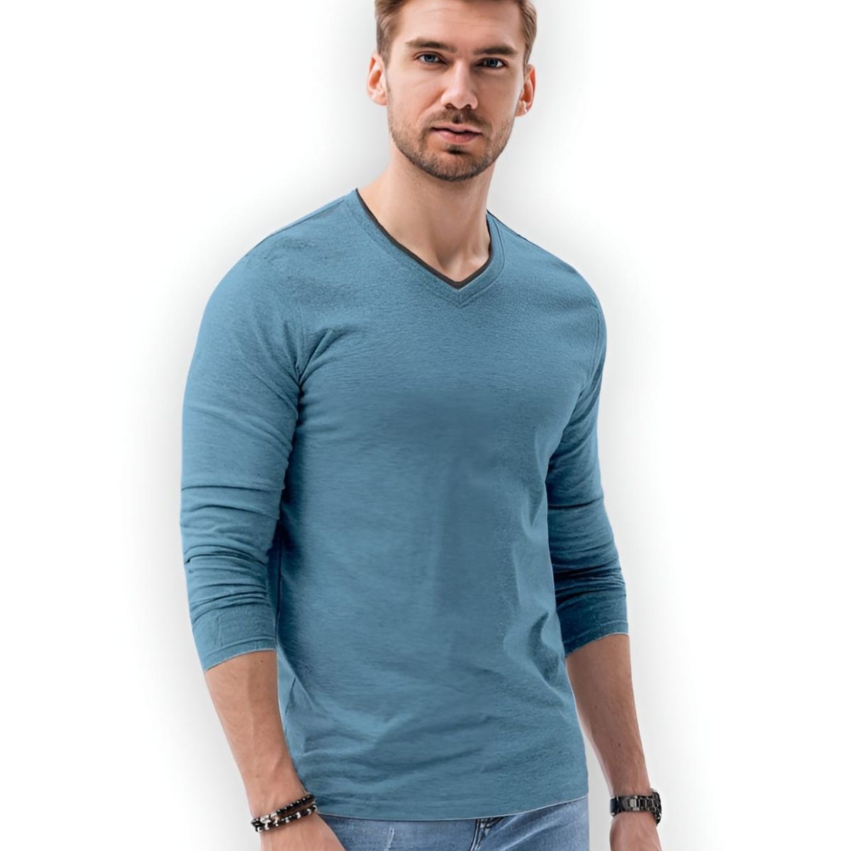 MROTTO - Polera Hombre Casual Algodon Manga Larga