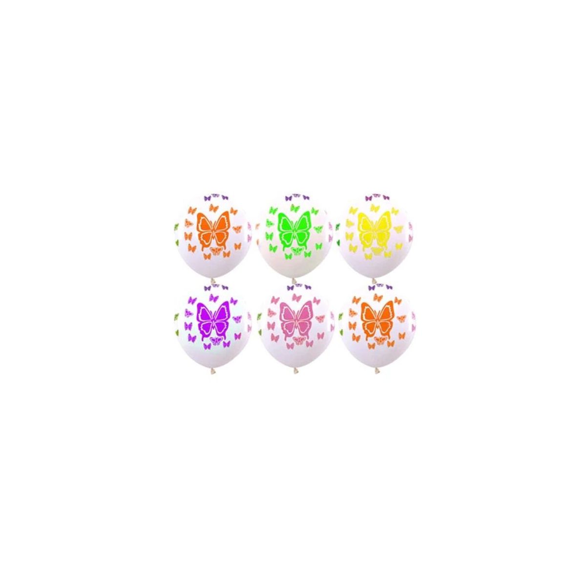 GENERICO - Globo De Latex Blanco Mariposas 6Pcs 30 Cm