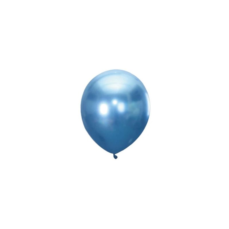 GENERICO - Globos De Latex Cromado Azul 5pcs 30cm