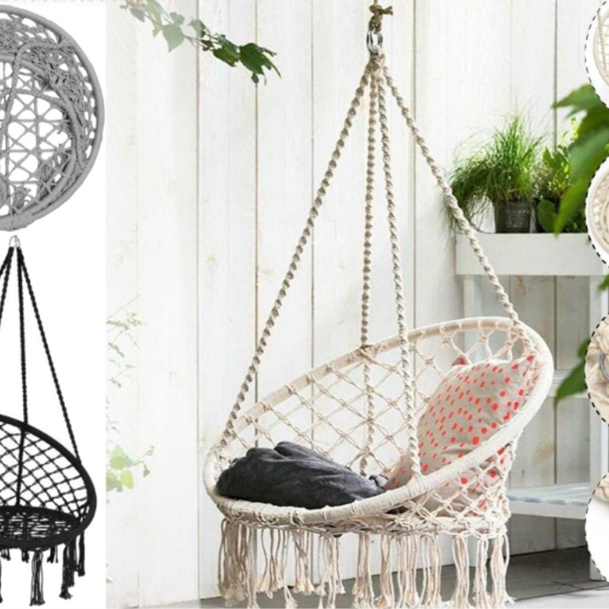 GENERICO - Silla Hamaca Colgante Para Terraza O Jardin Cafe