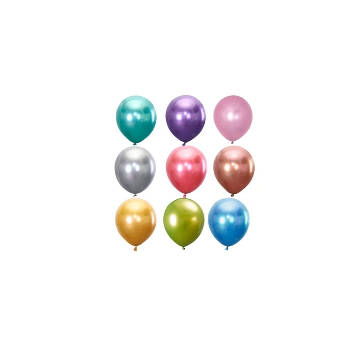 GENERICO - Globos Cromados Colores Surtidos 25pcs 15cm