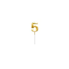 GENERICO - Vela Dorada Numero 5 De 7cm Metalizada